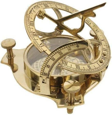 Nautical Brass 3inch West London Sundial Compass - Solid Brass Sun Dial Gift Item