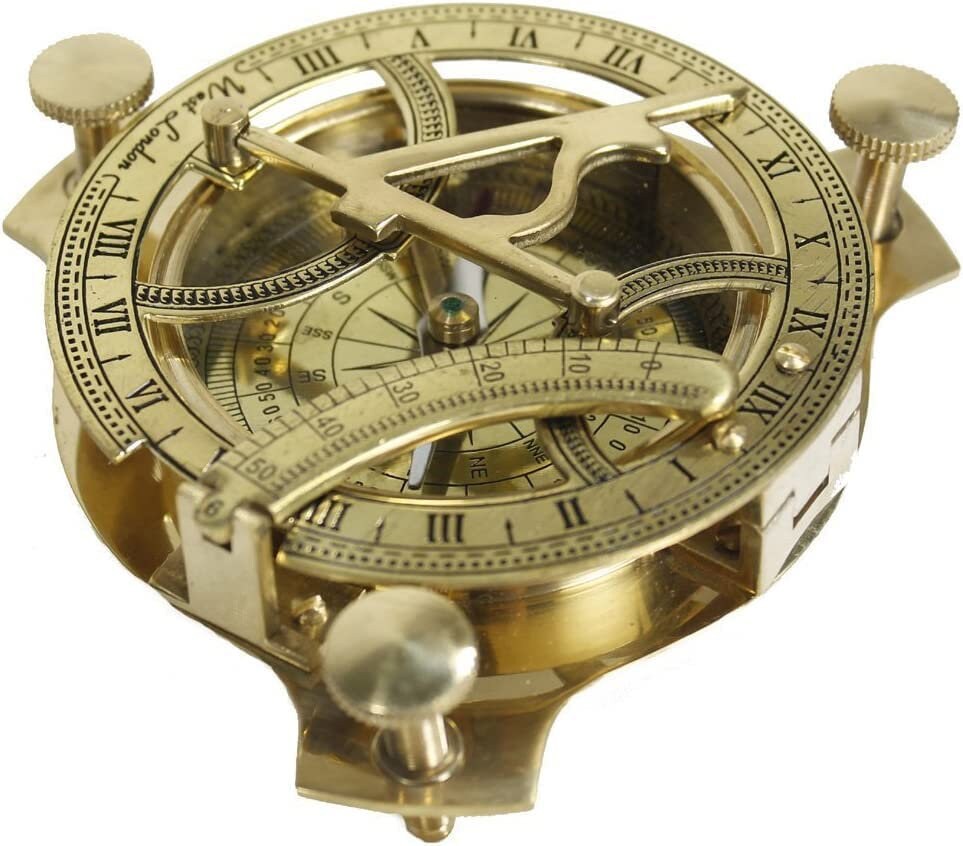 Nautical Brass 3inch West London Sundial Compass - Solid Brass Sun Dial Gift Item