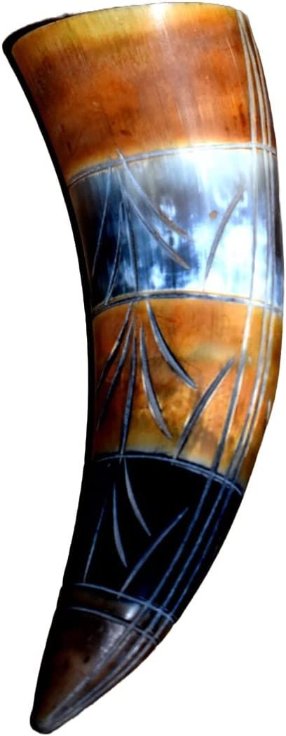 Thor Viking Valhalla Handcrafted 6-Inch Viking Drinking Horn for Ale & Beer Authentic Vintage Horn Mead Intricate Design Real Horn
