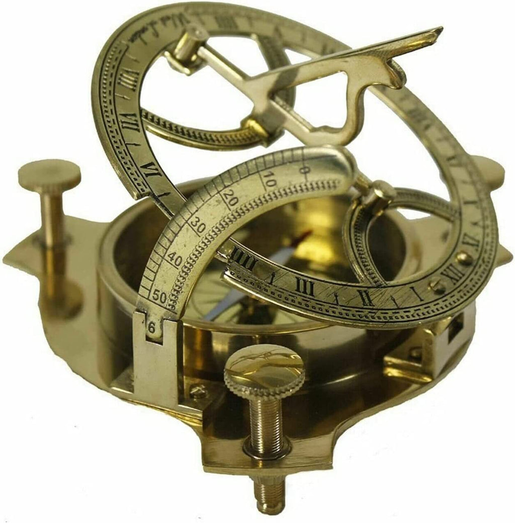 Nautical Brass 3inch West London Sundial Compass - Solid Brass Sun Dial Gift Item