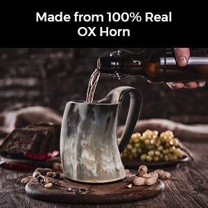 Handcrafted Viking Horn Shot Mug: Valhalla Ale Beer Cup (70ml)
