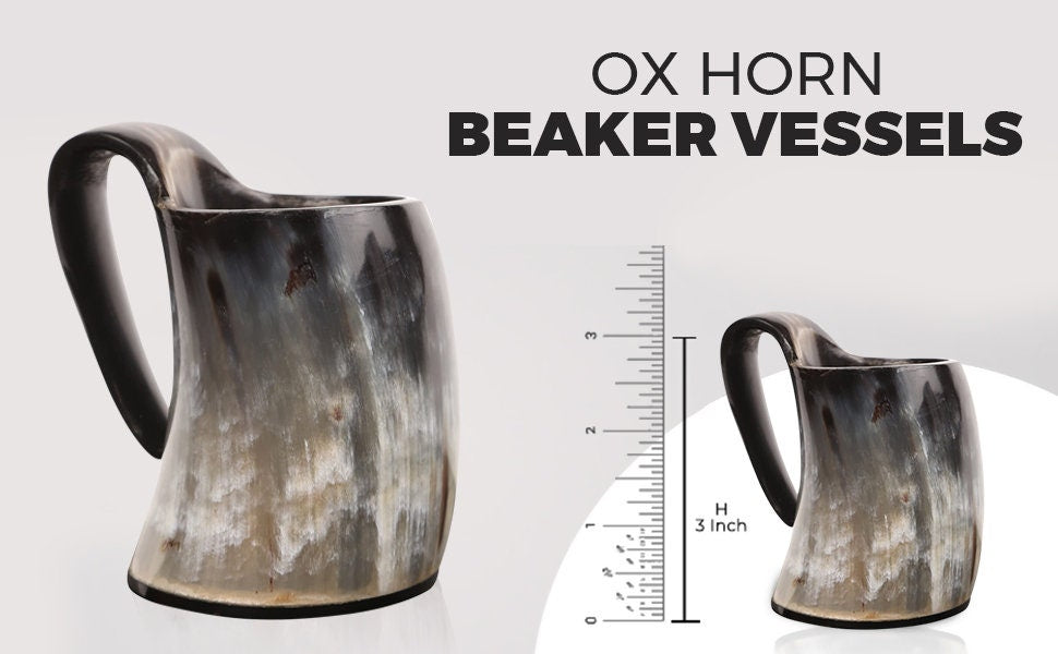 Handcrafted Viking Horn Shot Mug: Valhalla Ale Beer Cup (70ml)