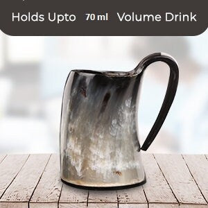 Handcrafted Viking Horn Shot Mug: Valhalla Ale Beer Cup (70ml)