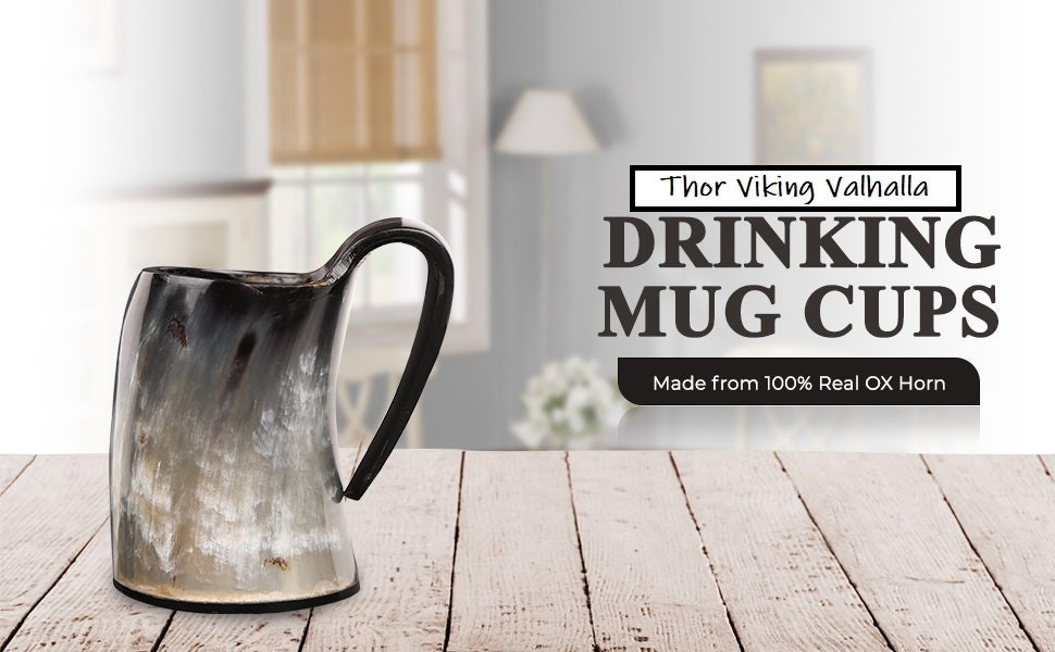 Handcrafted Viking Horn Shot Mug: Valhalla Ale Beer Cup (70ml)