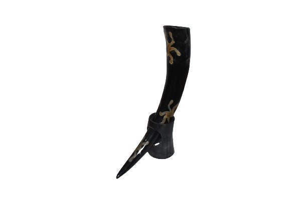 Thor Viking Valhalla 12 inch Drinking Horn With Stand and Burlap
