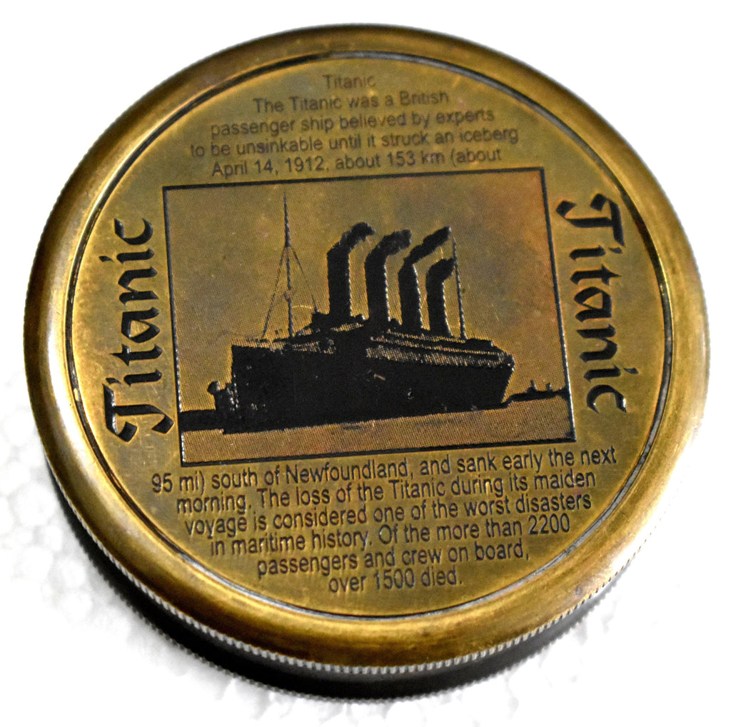 Antique Titanic History Compass Solid Brass 3 inch Round Shape Compass Replica Collectible Gift