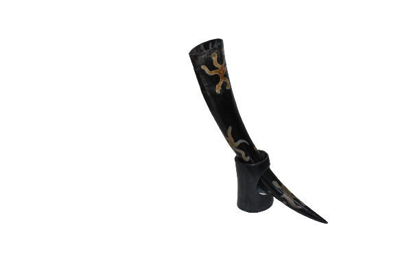 Thor Viking Valhalla 12 inch Drinking Horn With Stand and Burlap